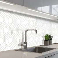 KitchenYeah Keuken achterwand 500x60 cm - Spatscherm zelfklevend Design - Geometrie - Patronen - Abstract - Muurbeschermer - Spatwand fornuis