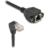 DeLOCK SFTP CAT6a netwerk verlengkabel | haaks | inbouwconnector | LZSH | zwart | 0,50 meter