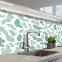 KitchenYeah Keuken achterwand 150x60 cm - Spatscherm zelfklevend Abstract - Verf - Patroon - Grijs - Dierenprint - Muurbeschermer - Spatwand fornuis