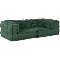 vidaXL 2-zits modulaire bank 140x70x36 stof groen