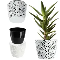 Hobby Hall Bloempot van kunststof, diameter 11-21 cm, 5 kleuren, eenvoudige pot, robuuste plantenpot, plantenbak, ronde bloempotbescherming voor varen, diameter 21 cm, zwart