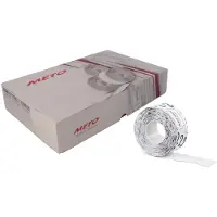 Meto Prijsetiketten , voor 1-regelige prijsetiketten, permanente kleefstof, golvende rand, B 26 x H 12 mm, FSC papier, wit, 36 rollen met 1500 stuks