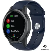 Strap-it Sport siliconen bandje - geschikt voor Garmin Vivoactive 4 45mm / Garmin Venu 2 - donkerblauw