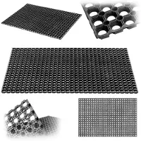 Kadax Deurmat met gatenpatroon, antislip rubberen ringmat voor buiten, rubberen mat van rubber voor de entree (patroon 2, 40 x 60 cm)