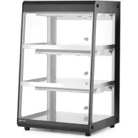 Hendi Warmhoudvitrine opzetmodel - koolstofstaal, gehard glas - 472x447x775 mm - zwart - horeca