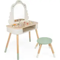 Classic World houten kaptafel met krukje en accessoires voor kinderen.
