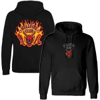 Stranger Things Trui met capuchon - Hellfire Club Flames - S tot XXL - voor Mannen - zwart - Maat XL