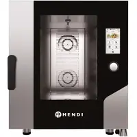 Hendi convectiestoomoven - roestvast staal - elektrisch met directe stoom en aanraakscherm - 73x78,4x(H)85 cm - zilver - 7 x GN 1/1 - voor horeca