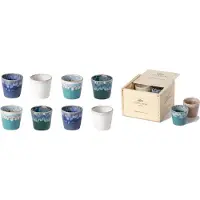 Costa Nova grespresso serie set van 8 lungo kopjes in houten gift box 210 ML - Blues