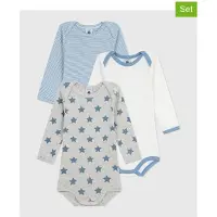 Petit Bateau Rompertje/body blauw / lichtblauw / grijs / wit