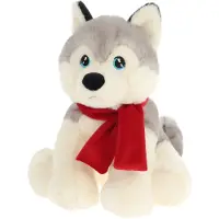 Keel Toys husky met sjaal - 20 cm - Dieren knuffels