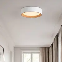 LumenXL Design plafondlamp Larios met geïntegreerde LED en 3-staps dimbaar Ø29 cm - wit met houtaccent