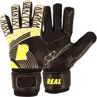 Real Support Keepershandschoenen Kinderen - Zwart / Fluogeel | Maat: 6,5