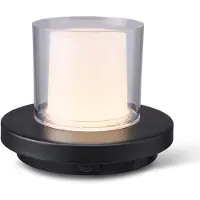 Lighto Tafellamp zwart met helder glas solar voor buiten – Dimbaar – Oplaadbaar – Werkt op zonne-energie