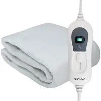 Auronic Elektrische Onderdeken XL - 190x90 cm - 1 Persoons - 3 Warmtestanden - Hoeslaken met Elastieke Banden - Verwarmingsdeken - Wit