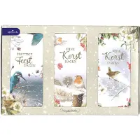 Hallmark - Marjolein Bastin - 30 Kerstkaarten - 3 luik - Vogels - Winterkoninkje - IJsvogel - Roodborstje - Goudfolie - Kerst - Nieuwjaar - 9 x 18.5 cm