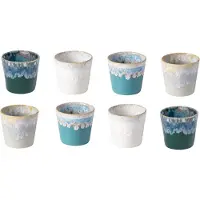 Costa Nova grespresso serie set van 8 lungo kopjes in houten gift box 210 ML - Water