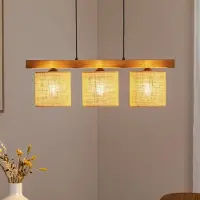 Duolla Hanglamp Forest, dimbaar, bruin / roest, Woon-/ Eetkamer, Hout, Hanglamp