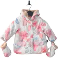 Ducksday - winterjas voor baby - waterdicht - lightgewicht - fleece - afneembare wantjes - peuter - unisex - Gebloemd - Bliss - maat 68 - valt groot