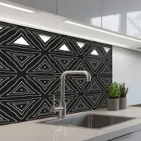 KitchenYeah Keuken achterwand 80x60 cm - Spatscherm zelfklevend Geometrie - Design - Mozaïek - Muurbeschermer - Spatwand fornuis
