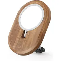 Alberenz Magsafe telefoonlader voor monitorverhoger | Walnoot en matzwart | Voor iPhone and AirPods
