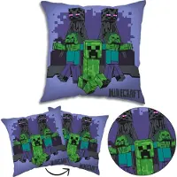 Minecraft Vierkante Kussen, Decoratieve Kussen voor Kinderen, Paars 40x40 cm, OEKO-TEX