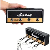 Marshall Sleutelrek sleutelhouder wandmontage, sleutelhanger Jack Rack 2.0 JCM800 sleutelkast vintage gitaarsleutelhaken houder met 4 gitaarstekkers