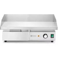 Hendi Elektrische bakplaat vlak - roestvast staal - met vetlade - 55x43x24 cm - zilver - horeca
