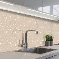 KitchenYeah Keuken achterwand 500x80 cm - Spatscherm zelfklevend Hart - Design - Geometrie - Patroon - Muurbeschermer - Spatwand fornuis