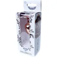 Bossoftoys - 64-00112 - Unique Colour - Rose Gold Anal Plug - Gold Plug with White stone - length 7 CM - Dia 2,7 CM - colour window box
