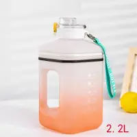 DIY Waterfles - Waterfles - Sportwaterfles - Grote waterfles - 2,2 L - Watertemperatuur lager dan 60 graden - Gradiënt Blauw