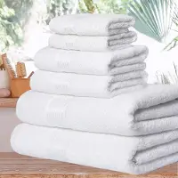 HomeTex Luxe handdoekenset van katoen / Set Premium Handdoeken, Ultra Zacht en Zeer Absorberend voor Badkamer, Fitnessruimte, Douche, Hotel en Spa, 6-pack _White