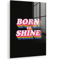 MuchoWow Glasschilderij 120x160 cm - Schilderij acrylglas - Quote - Regenboog - Roze - Zwart - Foto op glas - Muurdecoratie woonkamer - Wanddecoratie slaapkamer - Schilderijen