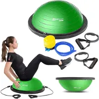 OEM Balance Ball HS-L058B Balancetrainer gymnastiekbal met expander en pomp voor fitness, stabiliteitstraining Ø 63,5 cm