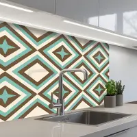 KitchenYeah Keuken achterwand 80x60 cm - Spatscherm zelfklevend Jaren 50 - Ster - Design - Muurbeschermer - Spatwand fornuis