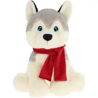 Keel Toys husky met sjaal - 35 cm - Dieren knuffels