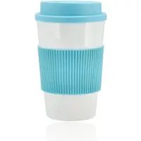 Discountershop Koffie To Go Beker 450 ml Blauw – Herbruikbare Koffie Bekers To Go met Deksel – Koffiebeker en Koffie Kopjes voor Onderweg – Lichtgewicht & Lekvrij
