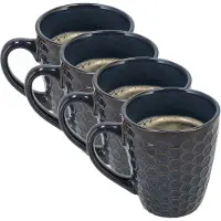 Discountershop Mokken 4 Stuks 200 ml – Koffiemokken met Oor – Aardewerk Koffiekopjes en Cappuccino Kopjes – Theemokken voor Koffie en Thee