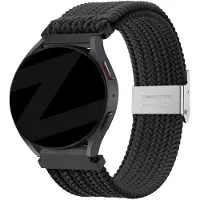 Bandz Woven Nylon Strap (zwart) geschikt voor Garmin Vivoactive 4, Venu 2, Venu 3, Venu 4 - 45mm, Forerunner 255, 265, 570 - 47mm - Comfortabele en duurzame horlogeband