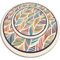 Tulup Vinyl Tapijt - Contourplaten Vinyl Vloerkleed - 50 cm - Blauw Binnen Tapijt - Ronde Vloerkleed Op Vinyl - Haltapijt - Keukentapijt
