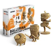 Cartonic -3D PUZZLE -3IN1 BALLERINA CAPPUCCINA & FRIENDS- puzzelen karton 3D DIY Creatief Speelgoed Decoratie Interieur Cadeau Ecologisch Voor kinderen en volwassenen