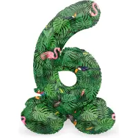 Folat - Staande folieballon Cijfer 6 Jungle Vibe - 72 cm