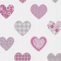 Dutch Wallcoverings papierbehang harten - roze/grijs