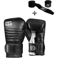 Joya Bokshandschoenen Falcon Zilver - 16 oz – Echt Leren Kickbokshandschoenen – Dubbele Klittenbandsluiting – Heren/Dames – Training