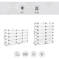 LPC schoenenrek met 6 niveaus, kunststof schoenenkast, schoenenrekken, schoenenstandaards, halkast, dressoir, reksysteem, 40 x 17 x 30 cm wit LPC26W