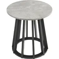 En.casa Bijzettafel Buzzard rond Ø48x48 cm betongrijs en zwart []