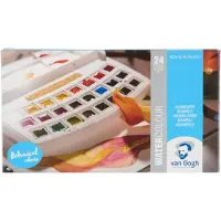 Van Gogh Aquarelverf set in kunststof etui botanische selectie met 24 kleuren in halve Napjes