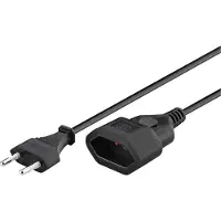 Deltaco Verlengsnoer | 3 meter (2x 0.75 mm², Type C, Zwart)