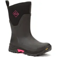 Muck Laarzen Arctic Ice Mid AGAT Rubber Zwart/Hot Roze Wellington Laarzen