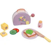 Classic World houten speelgoed broodrooster ontbijtset voor kinderen.